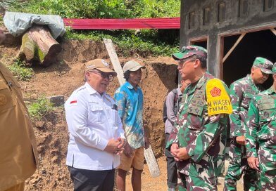 Kunjungan Tim Wasev Jadi Momentum Evaluasi Percepatan Pembangunan TMMD di Desa Krangean