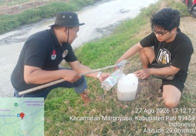 Lembaga Lingkungan Hidup AMPHIBI Pati Lakukan Investigasi Pada Pencemaran Sungai Bulumanis Lor