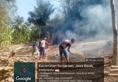 Kebakaran Lahan Seluas 5 Hektare di Banjarsari Ciamis Berhasil Dipadamkan